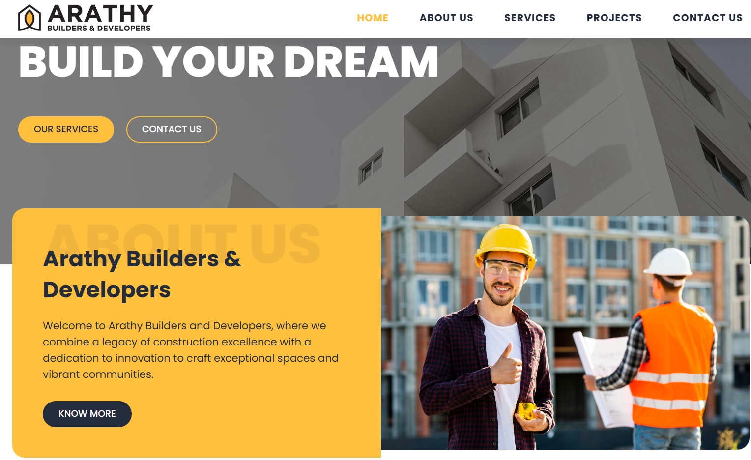 Arathy Builders website work and branding by Webscicle Digital Marketing Agency in Thrissur Kerala